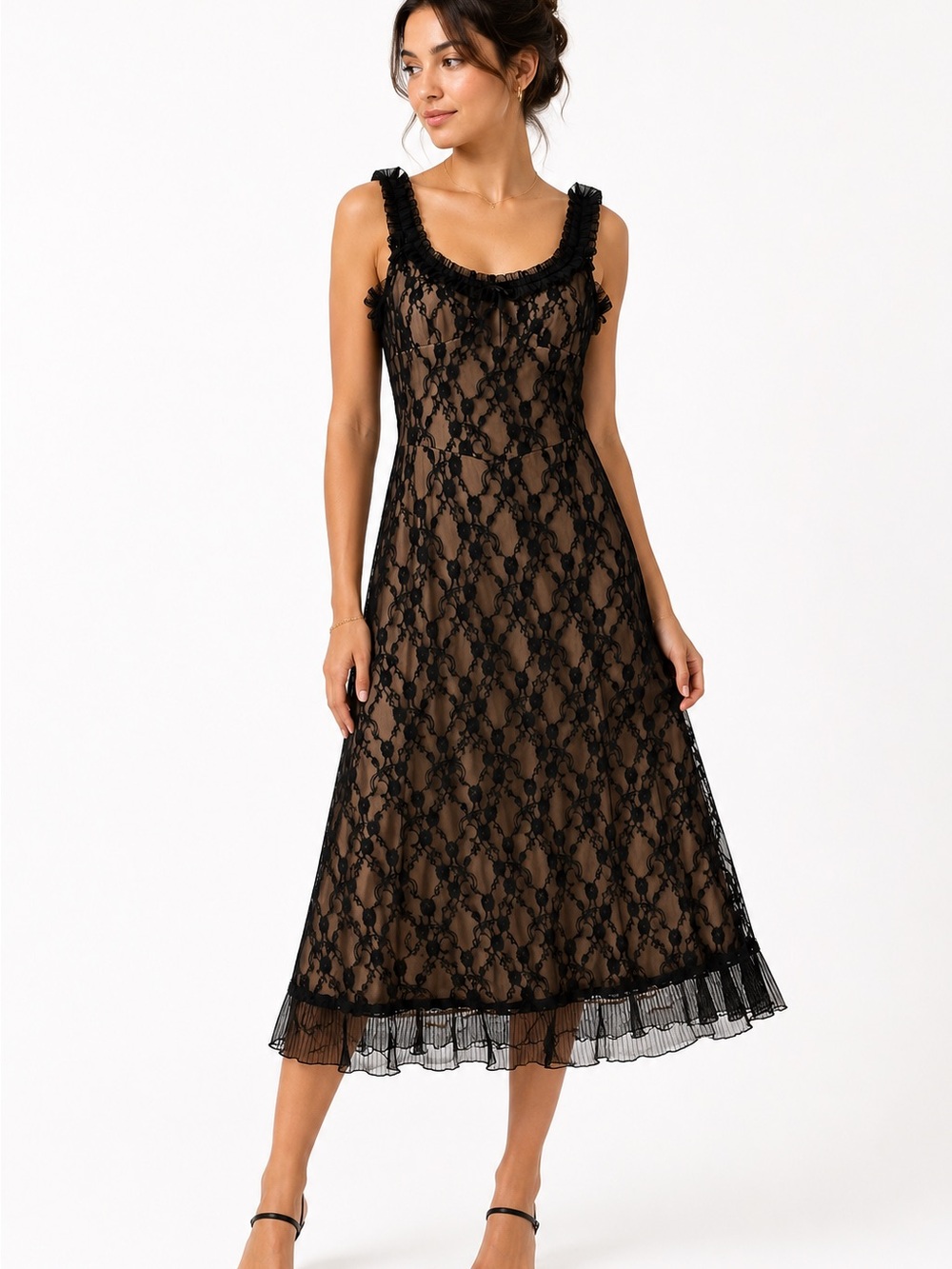 Black Lace Slip Dress
